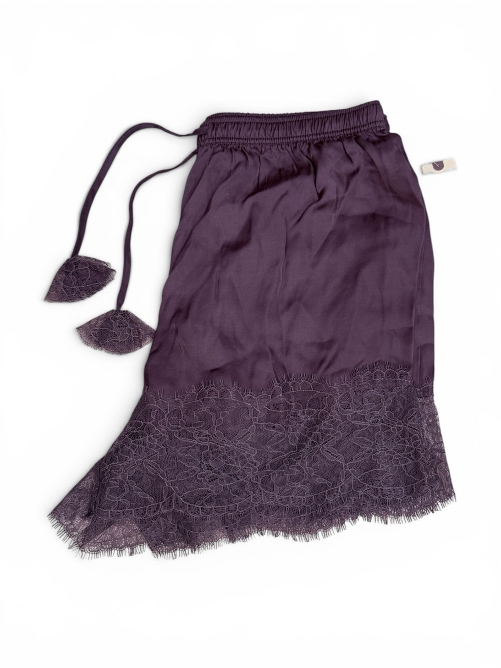 Anthropologie Lace Trim Pajama Shorts in Carbon Gray